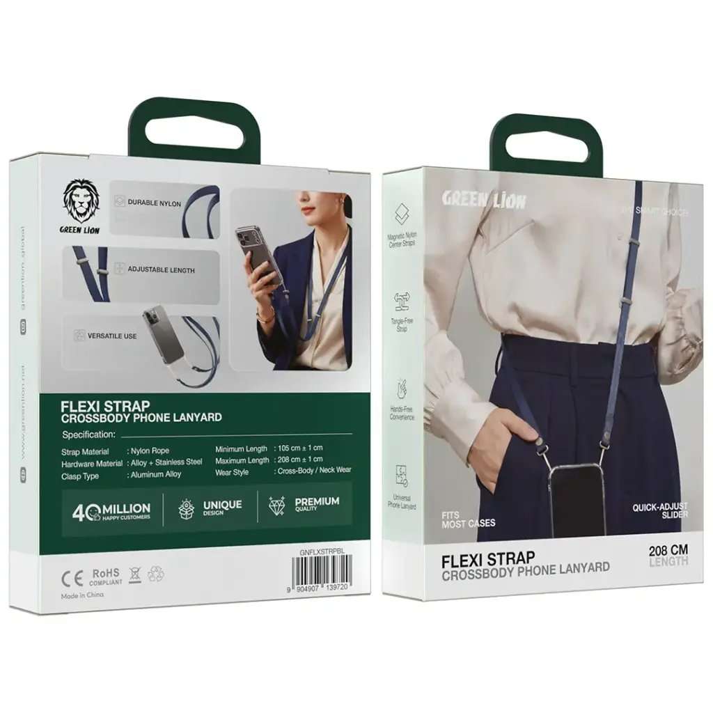 Green Lion Flexi Strap Crossbody Phone Lanyard 208 CM - Linkphones Center